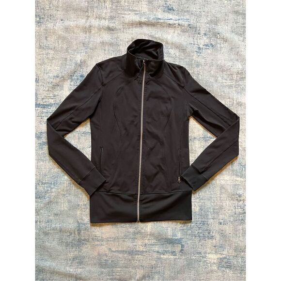 Lululemon Black Daily Yoga Full Zip Lightweight Jacket Size 10 - Picture 7 of 8